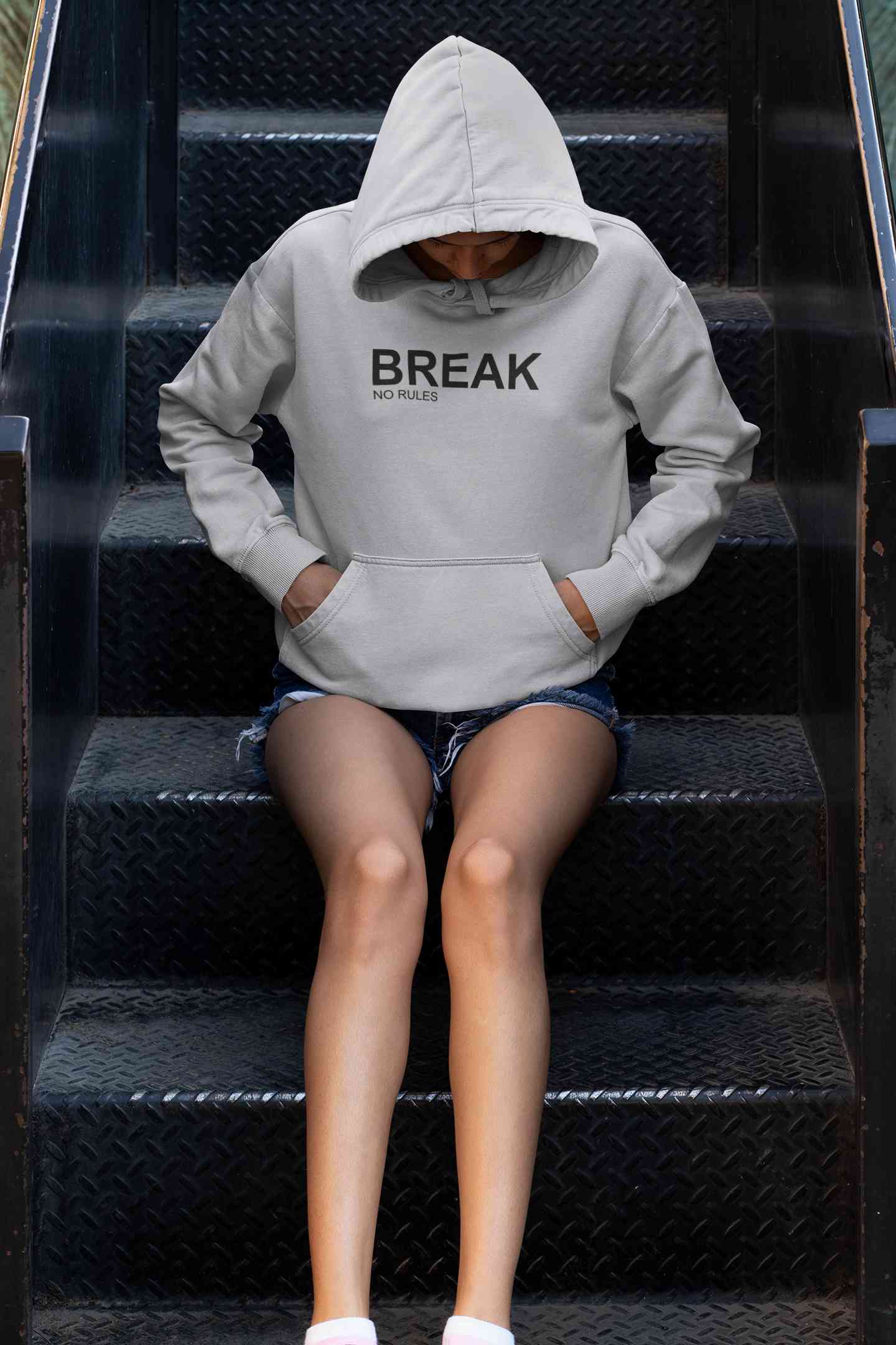 Break No Rules Hoodies for Women-FunkyTeesClub
