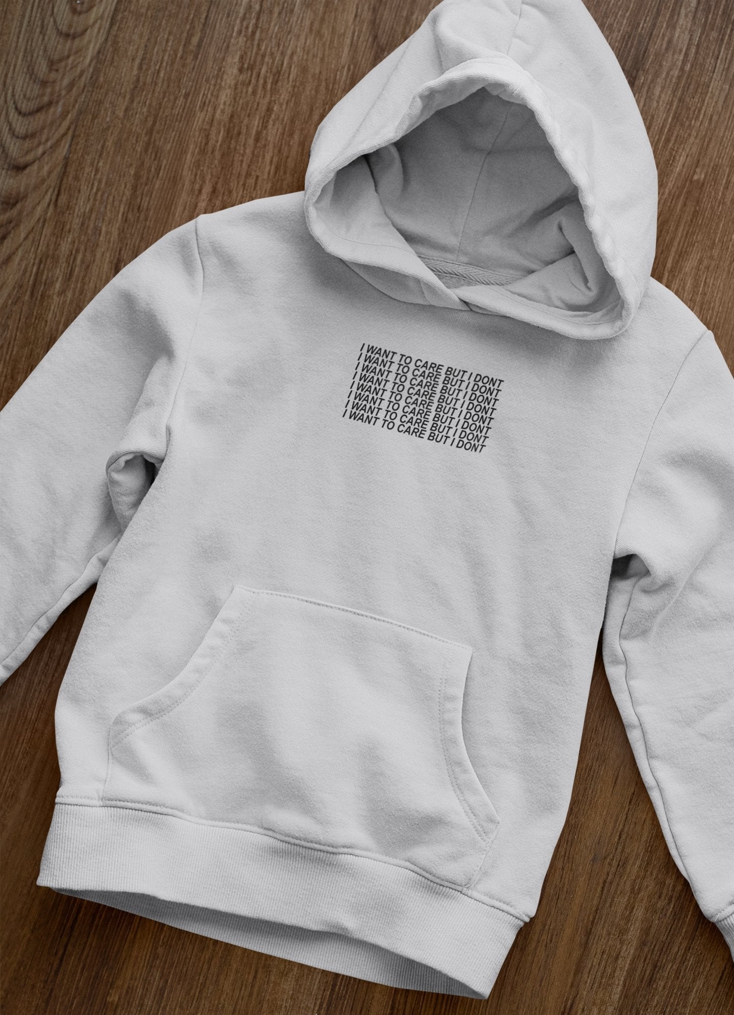 I Want To Care But I Dont Hoodies for Women-FunkyTeesClub - Funky Tees Club