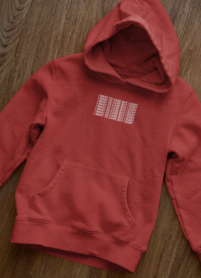 I Want To Care But I Dont Hoodies for Women-FunkyTeesClub - Funky Tees Club