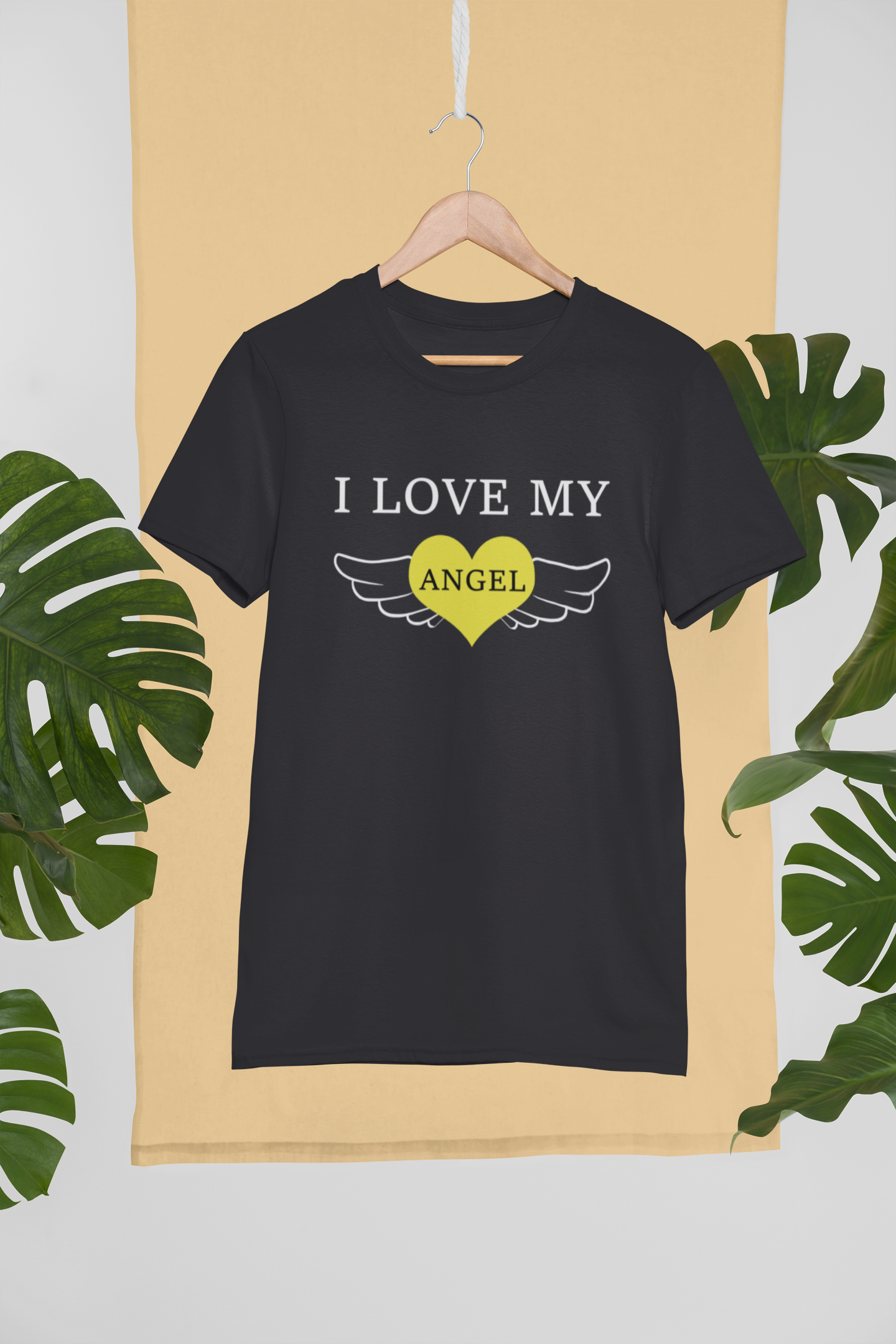 I Love My Angel Couple Half Sleeves T-Shirts -FunkyTeesClub