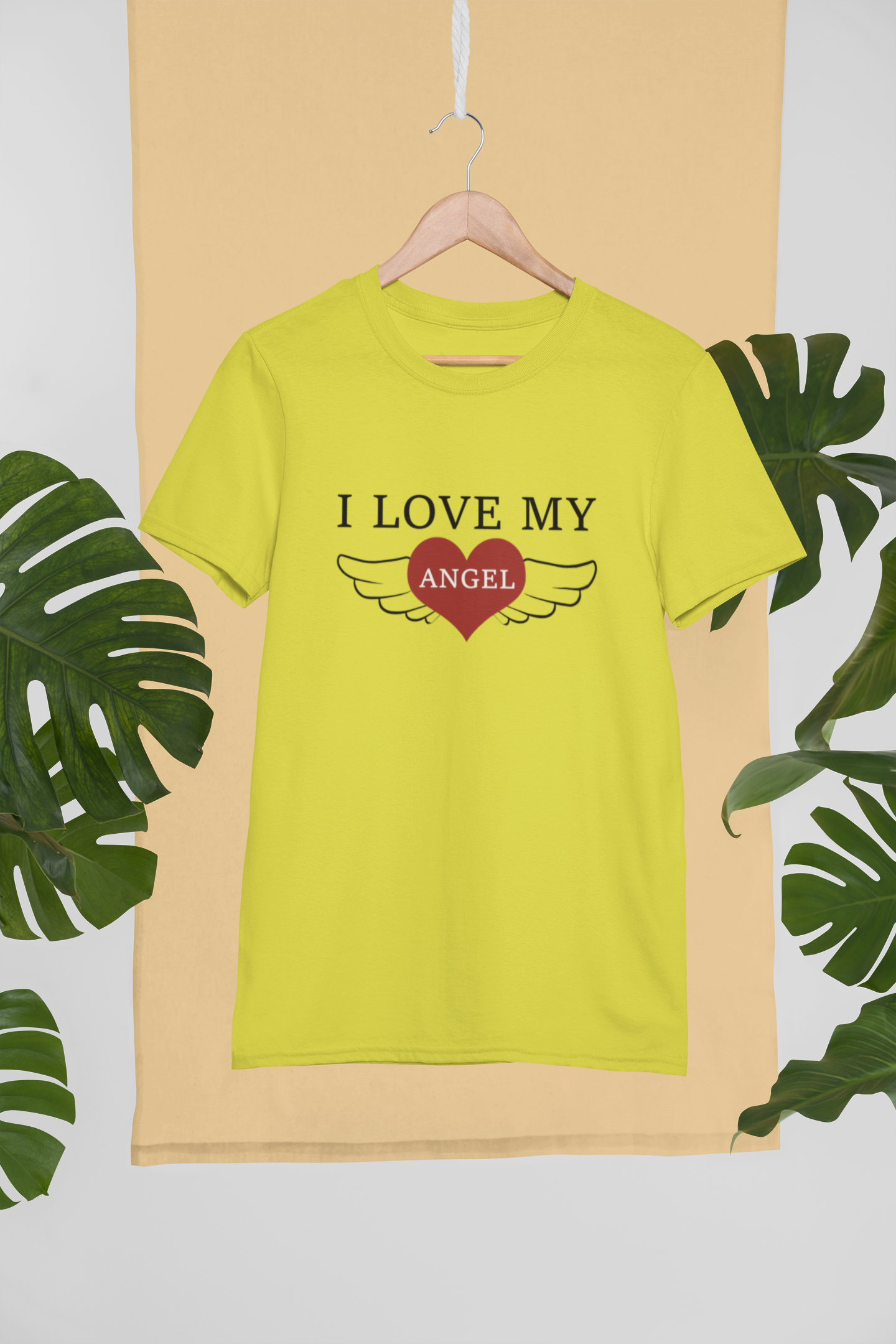 I Love My Angel Couple Half Sleeves T-Shirts -FunkyTeesClub