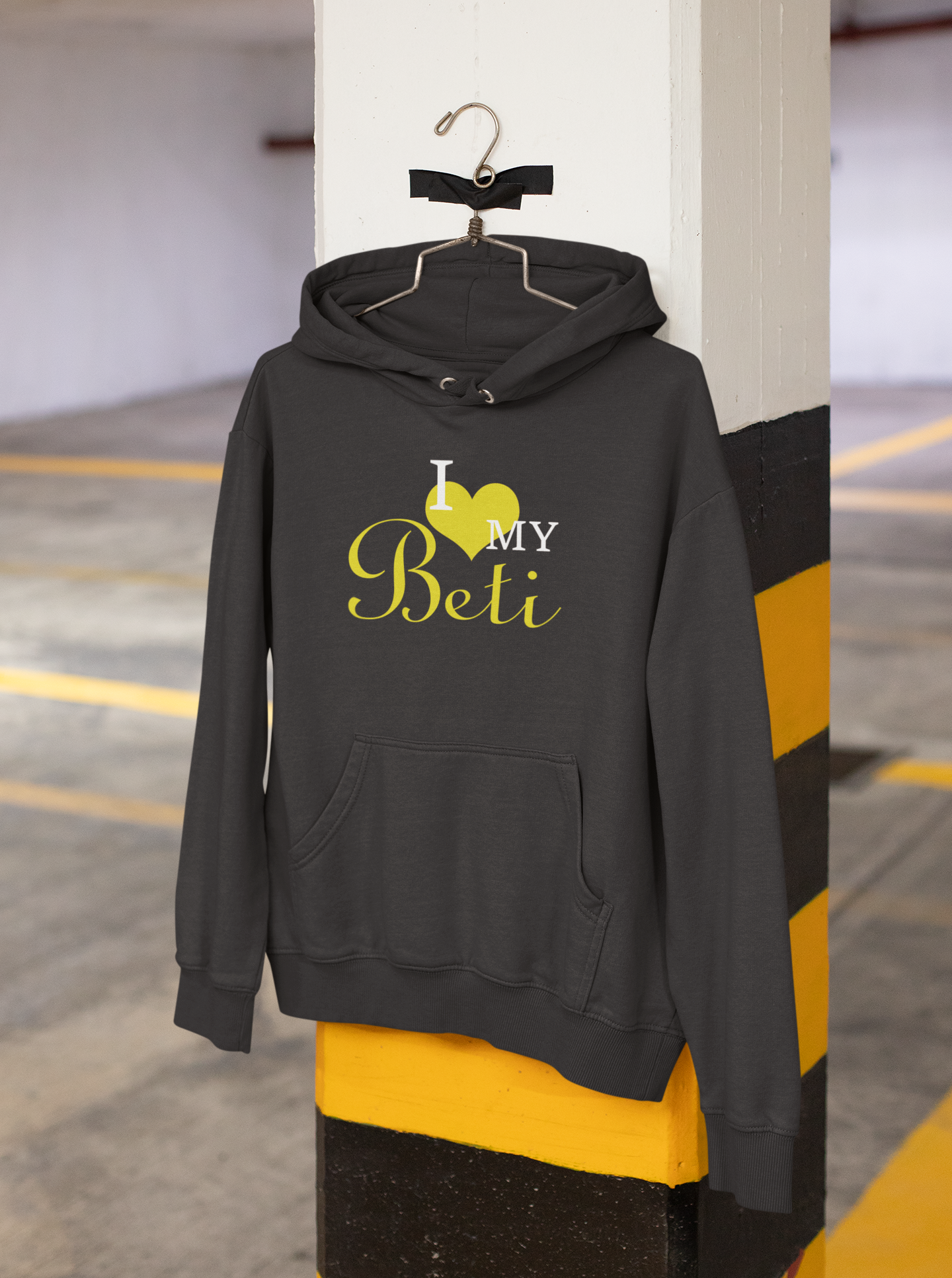 I Love My Papa Father and Daughter Black Matching Hoodies- FunkyTeesClub