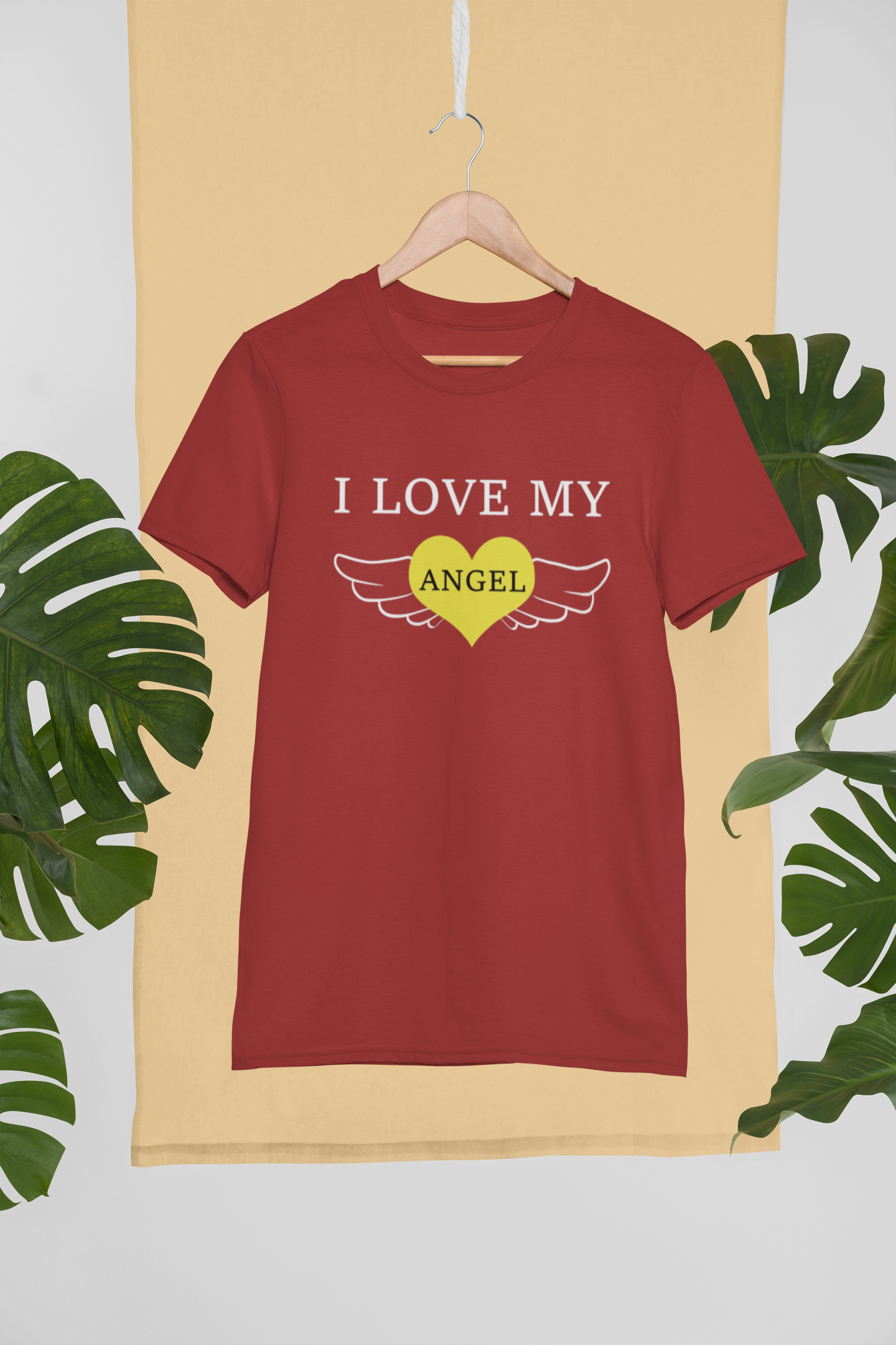 I Love My Angel Couple Half Sleeves T-Shirts -FunkyTeesClub