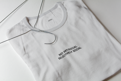 Not Anti Social Selectively Social Minimal Women Half Sleeves T-shirt- FunkyTeesClub