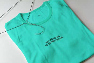 Not Anti Social Selectively Social Minimal Mens Half Sleeves T-shirt- FunkyTeesClub
