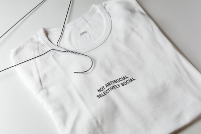 Not Anti Social Selectively Social Minimal Women Half Sleeves T-shirt- FunkyTeesClub