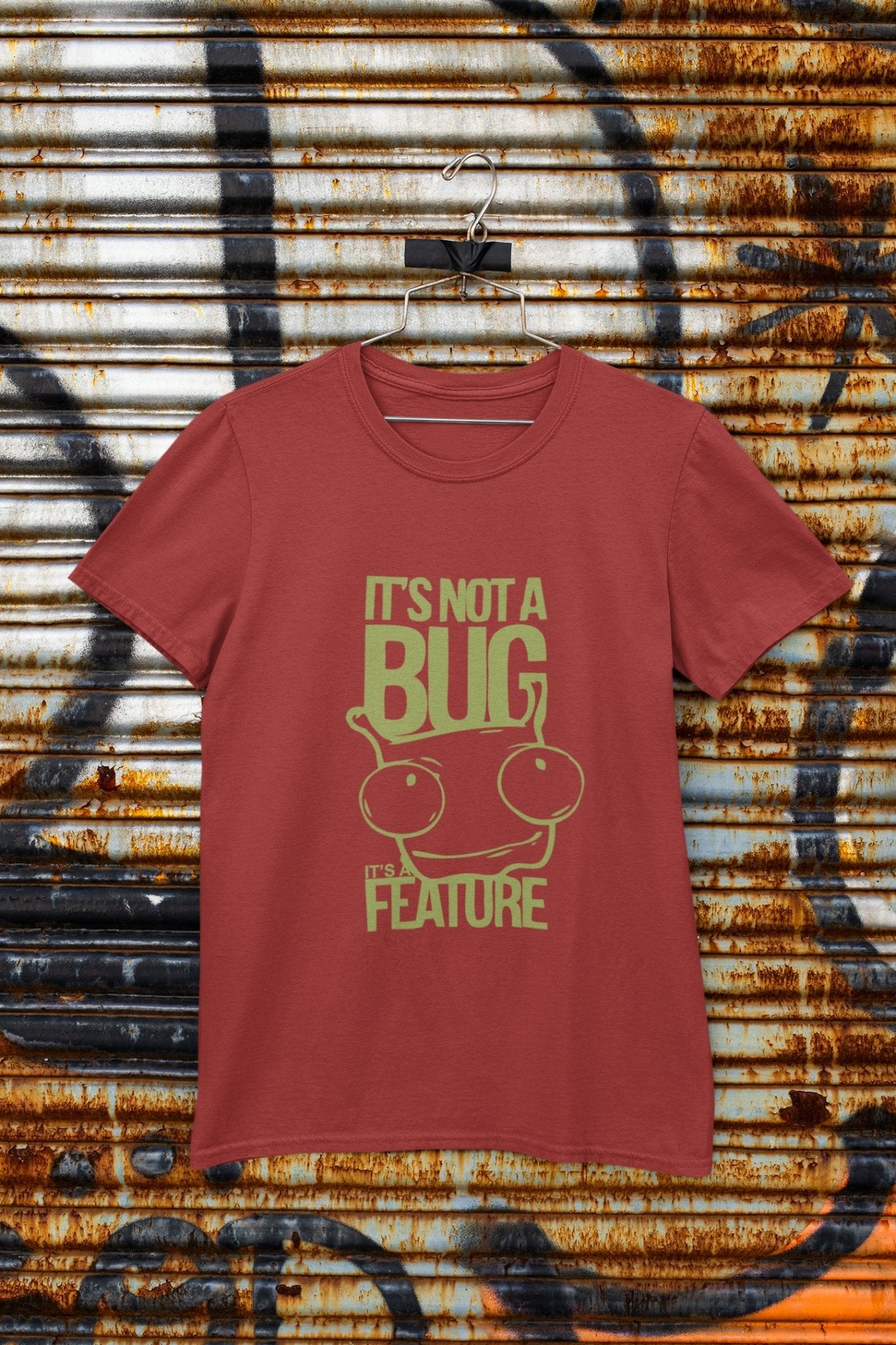 Its Not A Bug Typography Women Half Sleeves T-shirt- FunkyTeesClub - Funky Tees Club