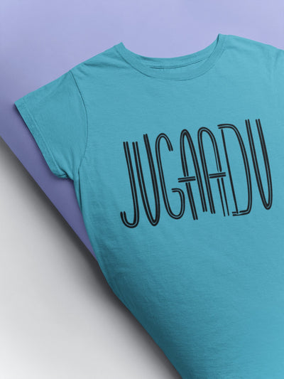Jugaadu Desi Mens Half Sleeves T-shirt- FunkyTeesClub - Funky Tees Club