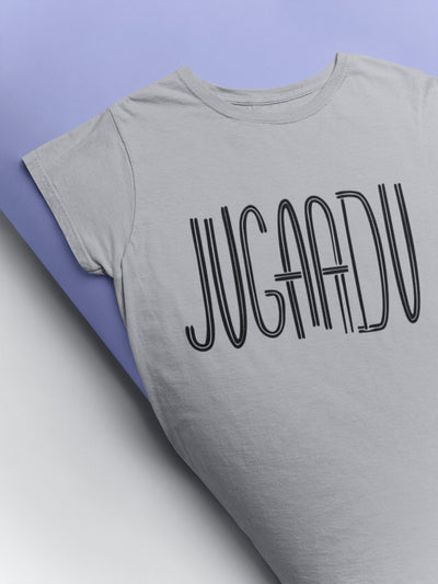 Jugaadu Desi Women Half Sleeves T-shirt- FunkyTeesClub - Funky Tees Club