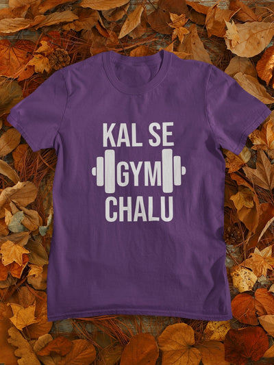 Kal Se Gym And Workout Mens Half Sleeves T-shirt- FunkyTeesClub - Funky Tees Club