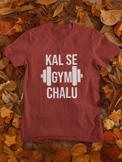 Kal Se Gym And Workout Mens Half Sleeves T-shirt- FunkyTeesClub - Funky Tees Club