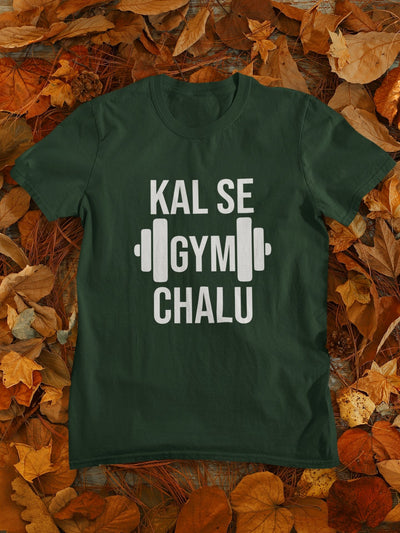 Kal Se Gym And Workout Mens Half Sleeves T-shirt- FunkyTeesClub - Funky Tees Club