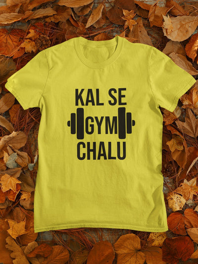 Kal Se Gym And Workout Mens Half Sleeves T-shirt- FunkyTeesClub - Funky Tees Club