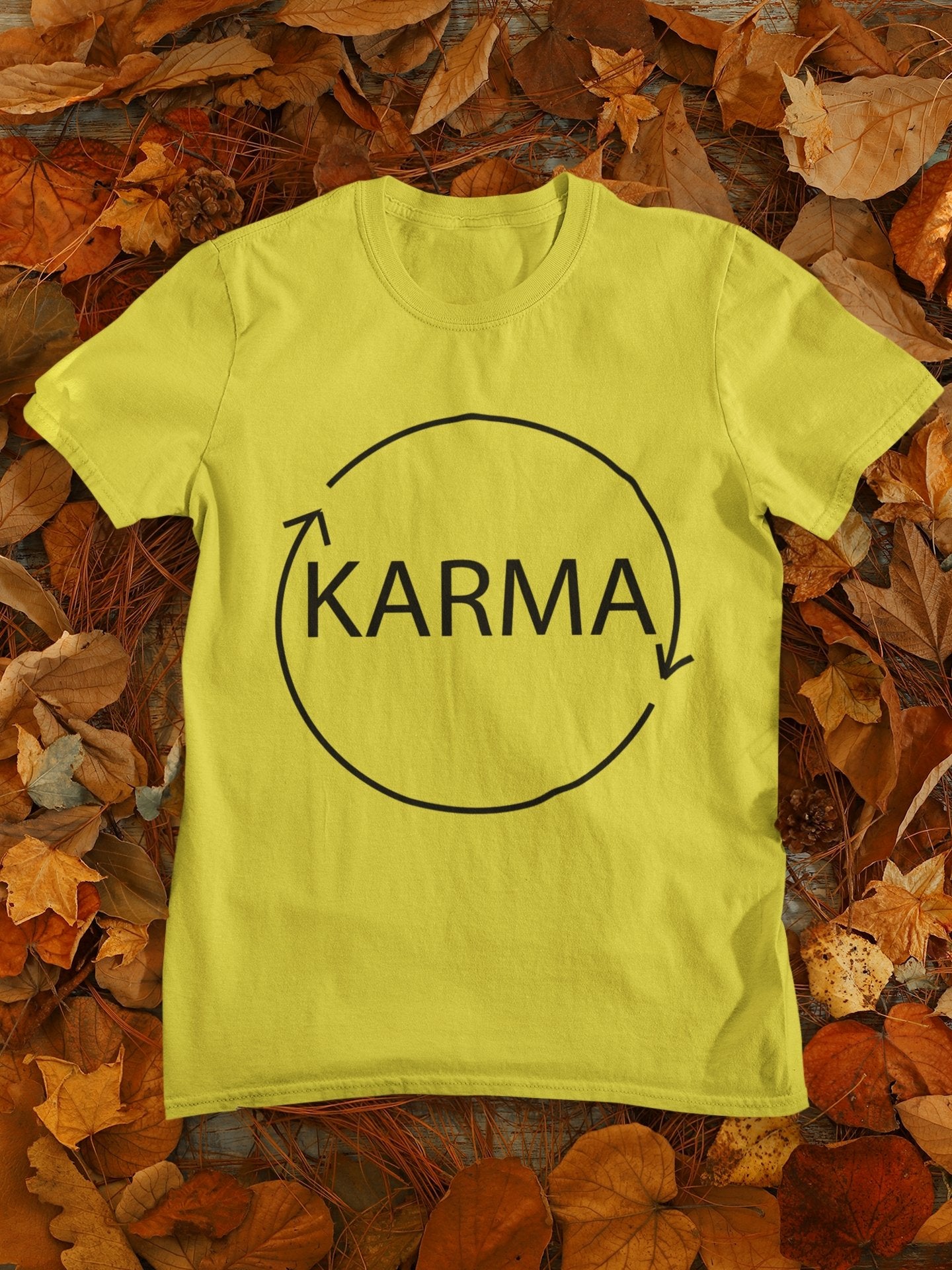 Karma Typography Mens Half Sleeves T-shirt- FunkyTeesClub - Funky Tees Club