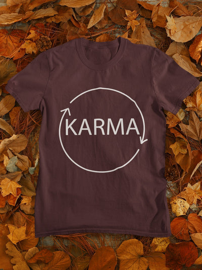 Karma Typography Mens Half Sleeves T-shirt- FunkyTeesClub - Funky Tees Club