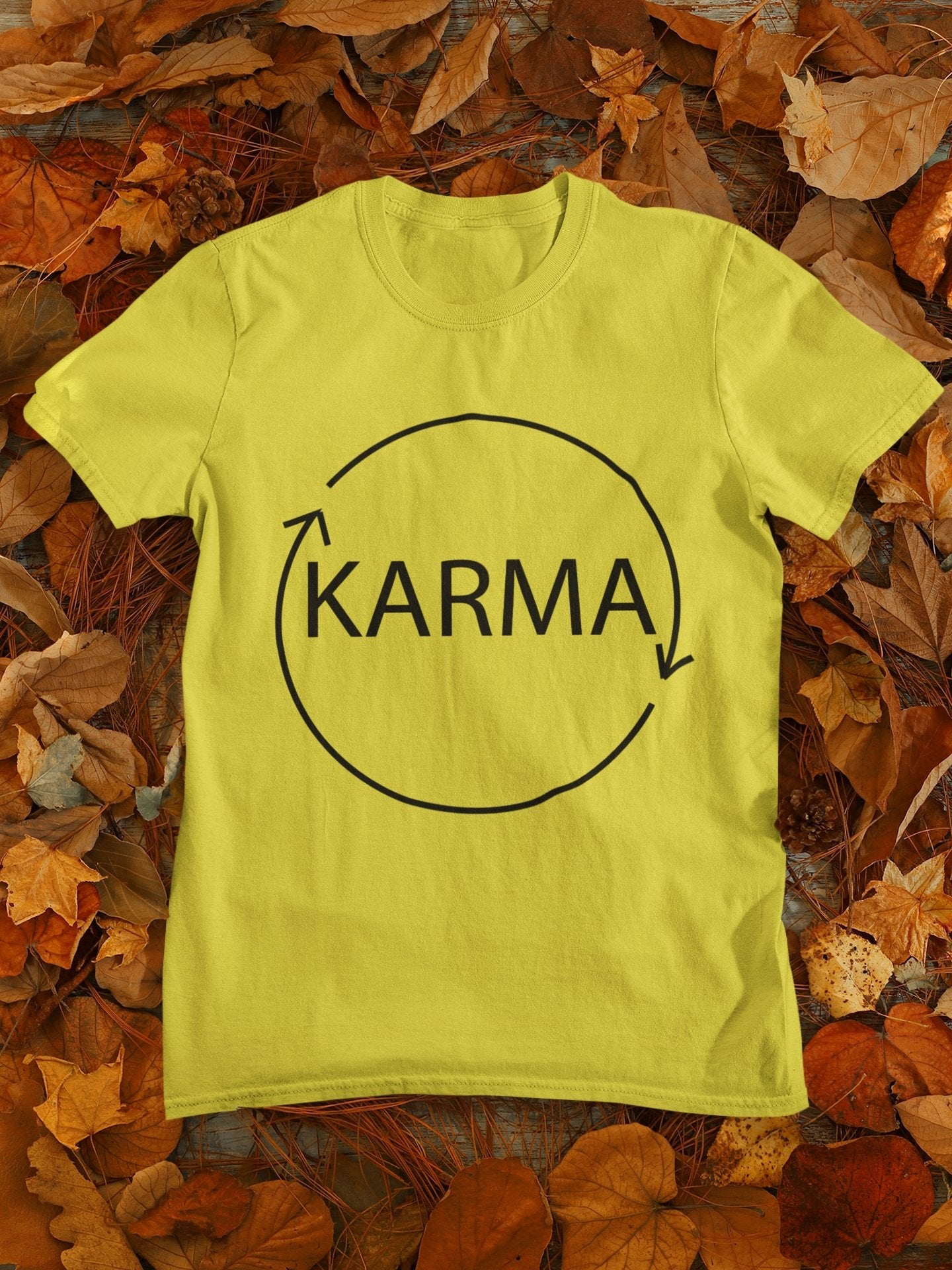Karma Typography Women Half Sleeves T-shirt- FunkyTeesClub - Funky Tees Club