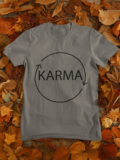 Karma Typography Women Half Sleeves T-shirt- FunkyTeesClub - Funky Tees Club