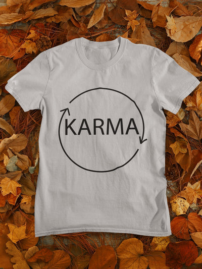 Karma Typography Women Half Sleeves T-shirt- FunkyTeesClub - Funky Tees Club