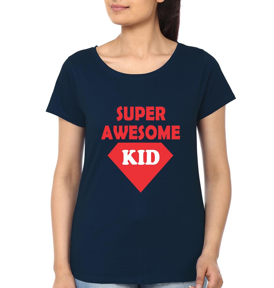 Super Awesome Mom & Super Awesome Kid Mother and Daughter Matching T-Shirt- FunkyTeesClub
