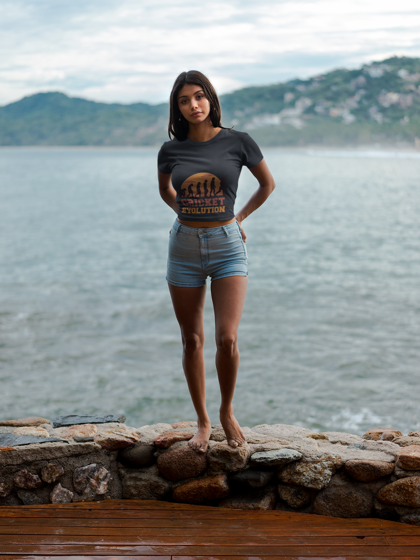 Cricket evolution  Women Crop Top- FunkyTeesClub