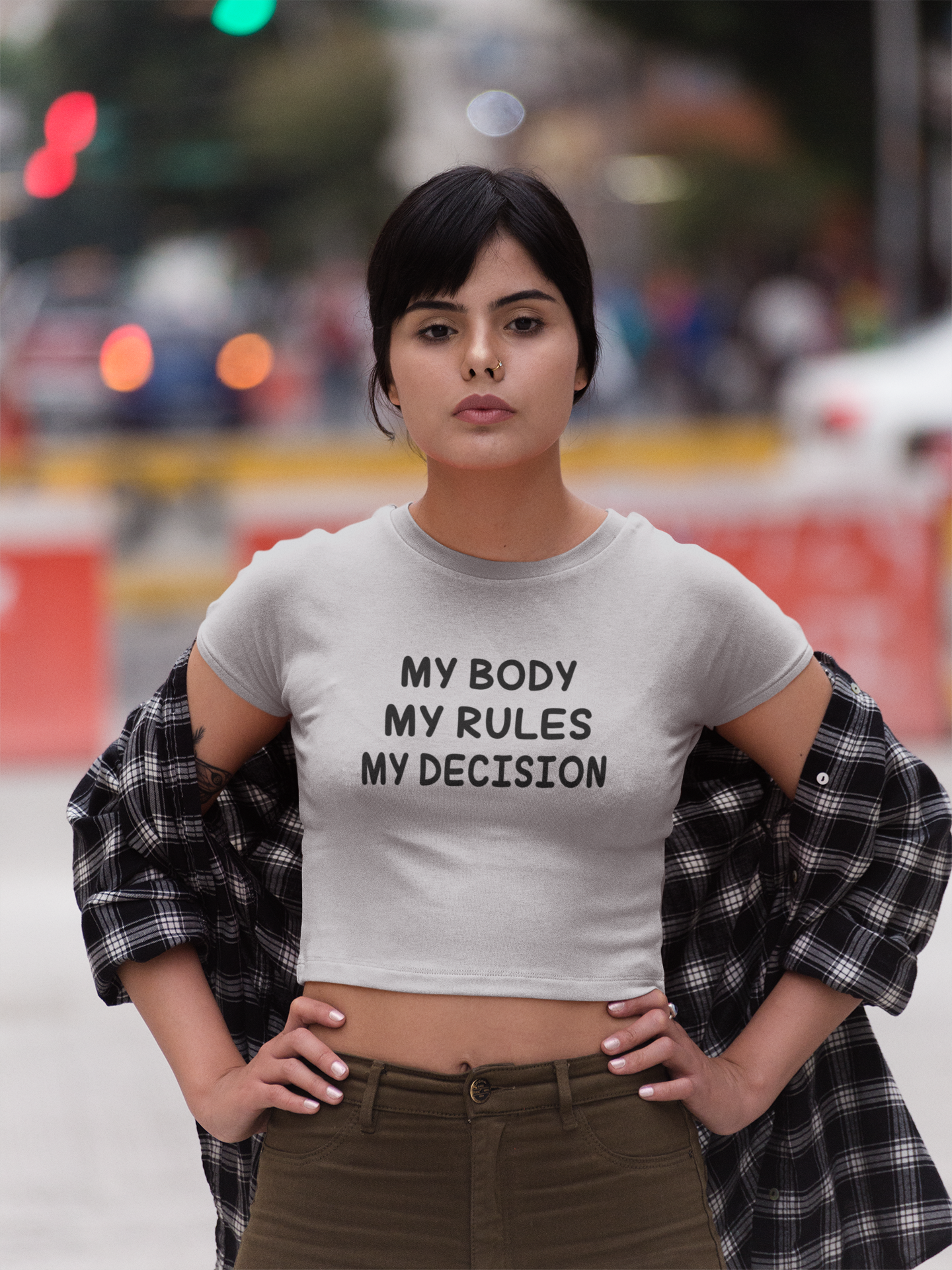 My Body My Rules Quotes Women Crop Top- FunkyTeesClub