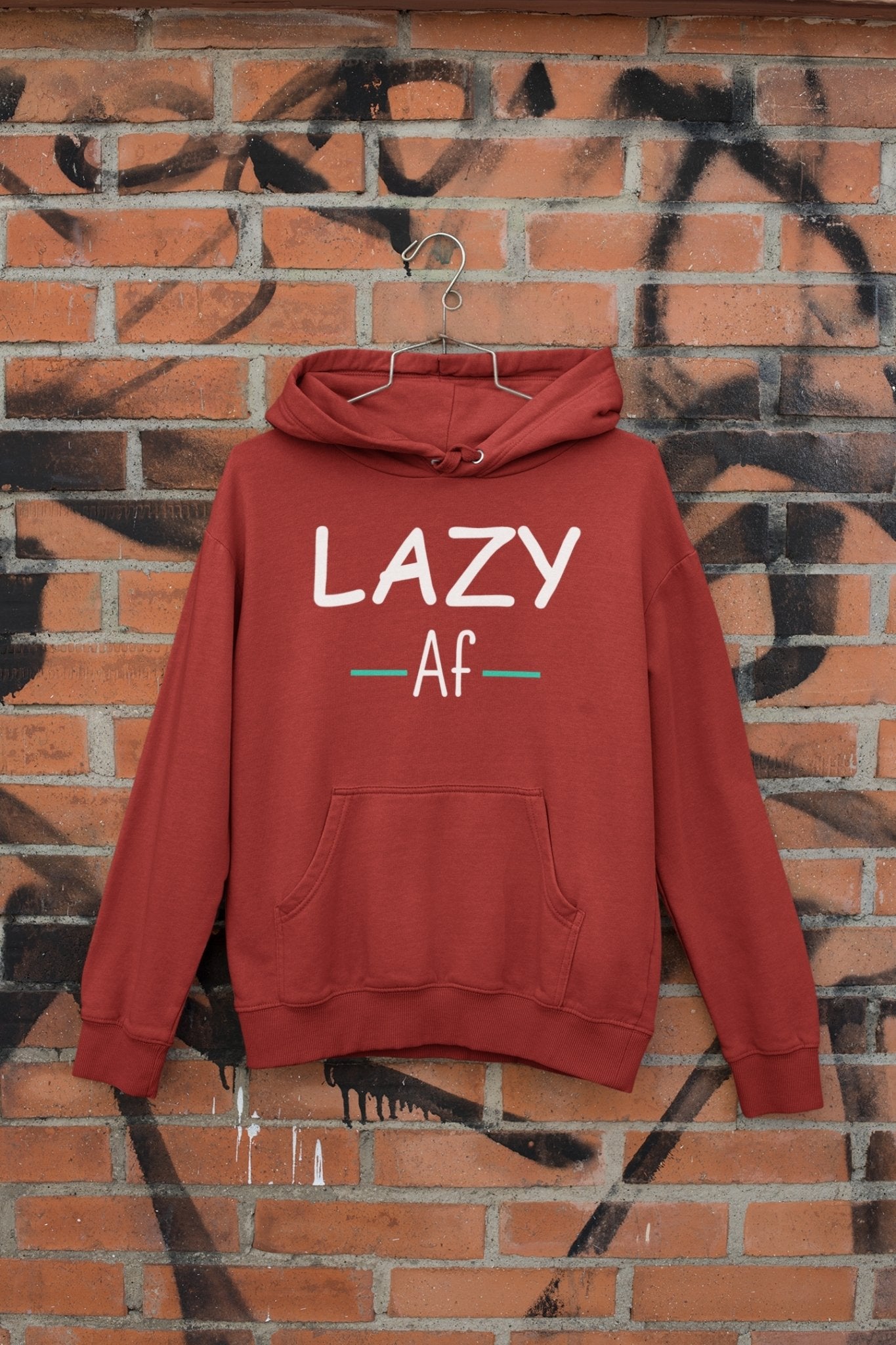 Lazy Af Typography Hoodies for Women-FunkyTeesClub - Funky Tees Club