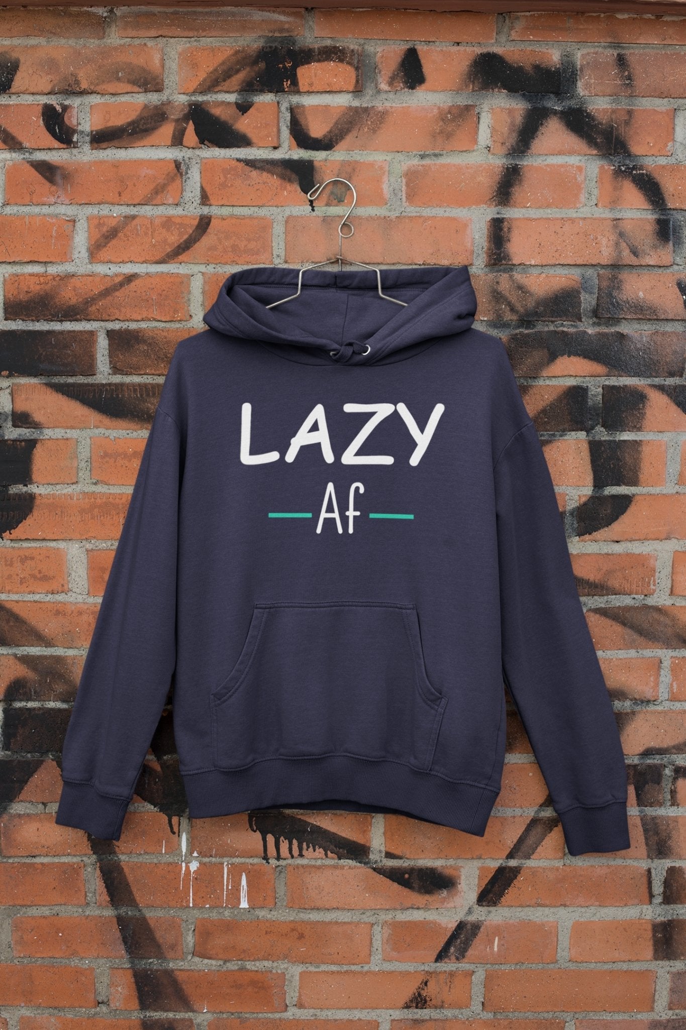 Lazy Af Typography Hoodies for Women-FunkyTeesClub - Funky Tees Club