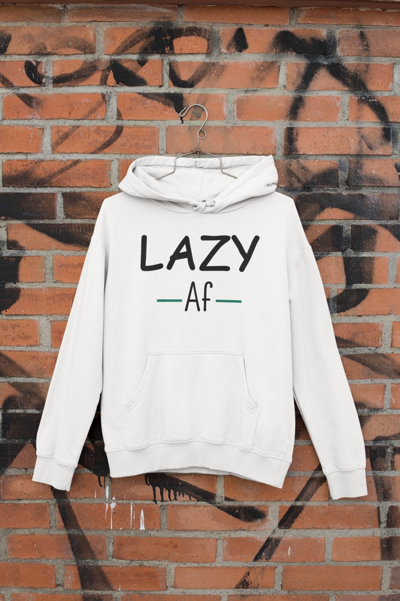 Lazy Af Typography Hoodies for Women-FunkyTeesClub - Funky Tees Club