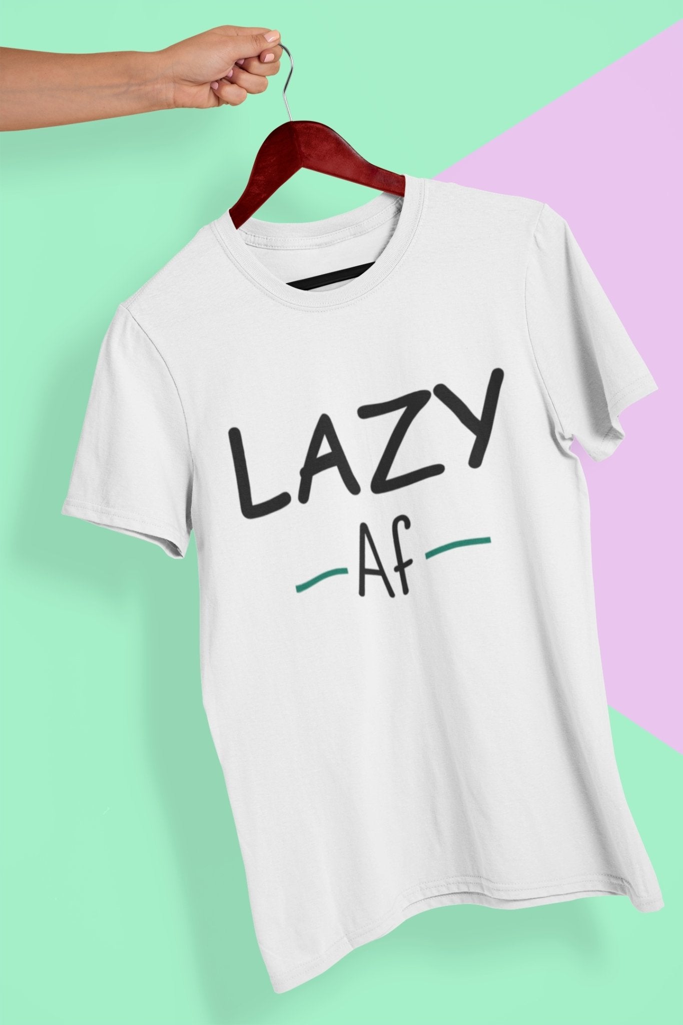 Lazy Af Typography Mens Half Sleeves T-shirt- FunkyTeesClub - Funky Tees Club
