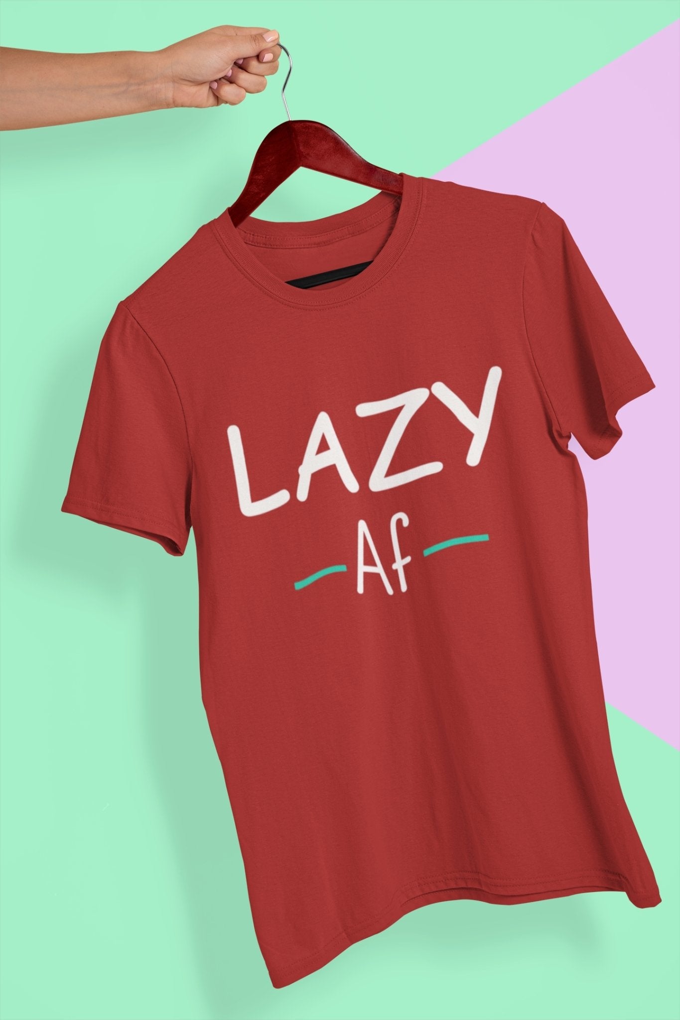 Lazy Af Typography Mens Half Sleeves T-shirt- FunkyTeesClub - Funky Tees Club