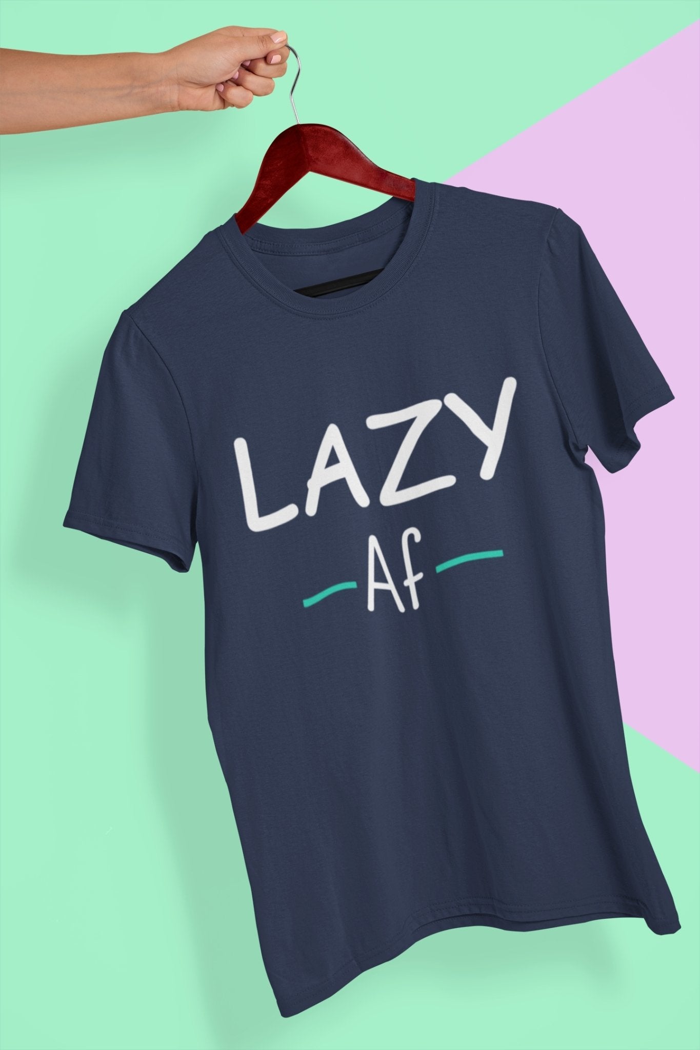 Lazy Af Typography Women Half Sleeves T-shirt- FunkyTeesClub - Funky Tees Club