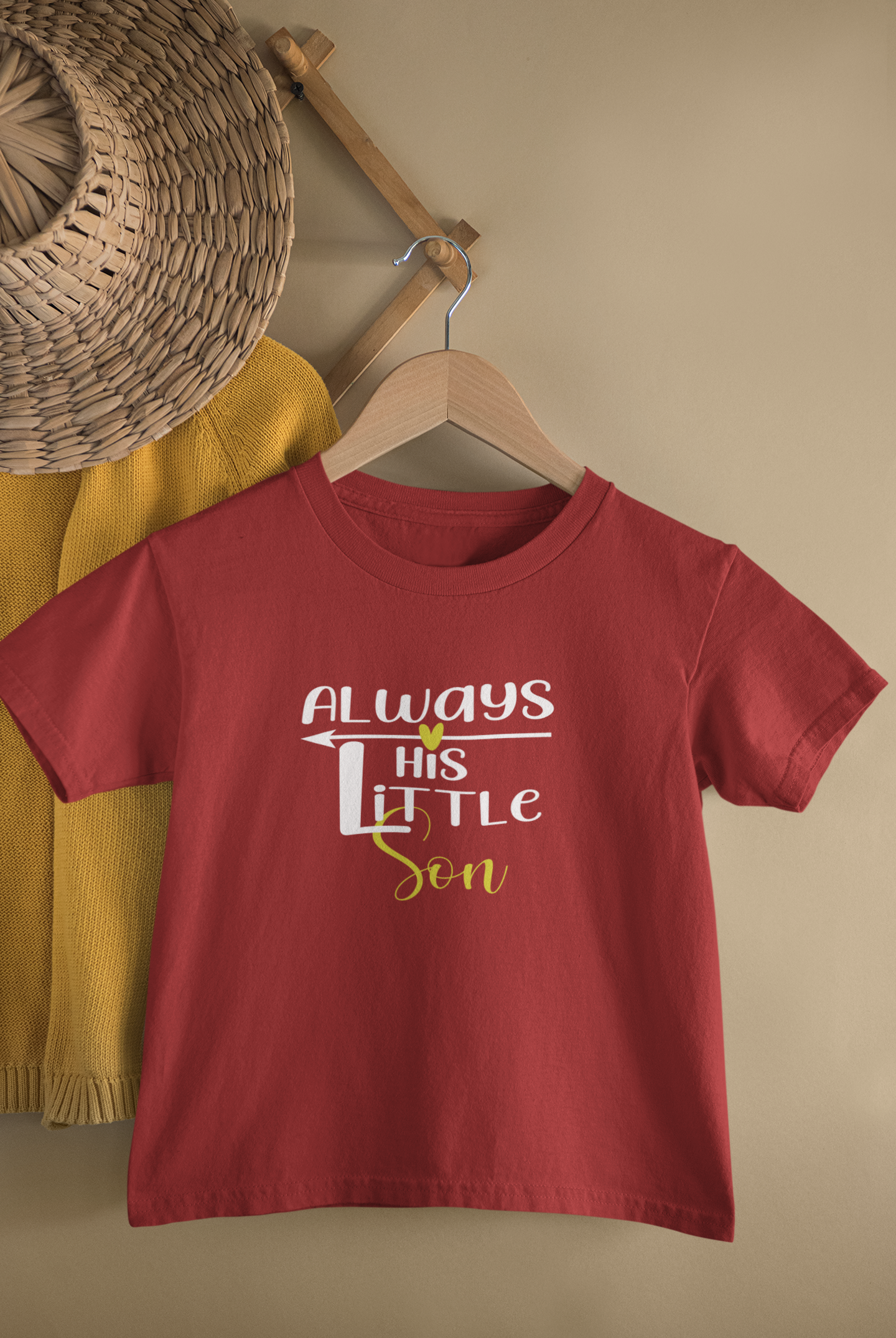 Always His Hero Father and Son Red Matching T-Shirt- FunkyTeesClub