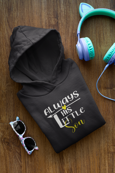 Always His Hero Father and Son Black Matching Hoodies- FunkyTeesClub