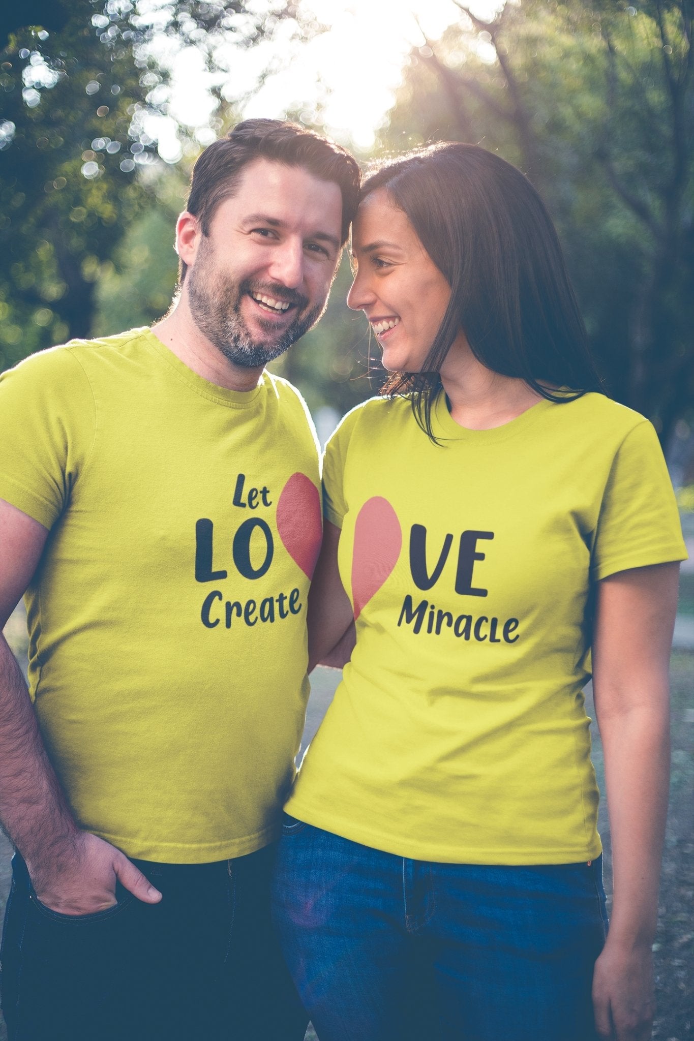 Love Miracle Couple Half Sleeves T-Shirts -FunkyTeesClub - Funky Tees Club