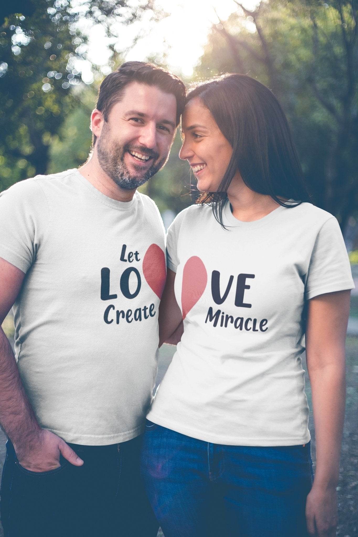 Love Miracle Couple Half Sleeves T-Shirts -FunkyTeesClub - Funky Tees Club
