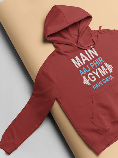 Main Aaj Phir Gym Nahi Gaya Gym And Workout Men Hoodies-FunkyTeesClub - Funky Tees Club