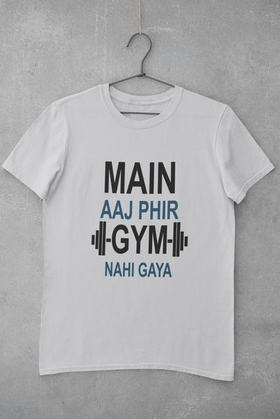 Main Aaj Phir Gym Nahi Gaya Mens Half Sleeves T-shirt- FunkyTeesClub - Funky Tees Club
