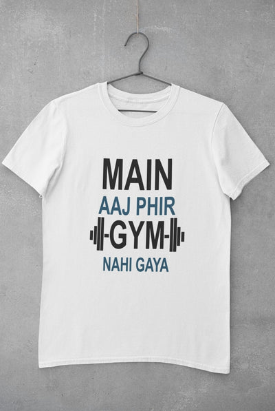 Main Aaj Phir Gym Nahi Gaya Mens Half Sleeves T-shirt- FunkyTeesClub - Funky Tees Club