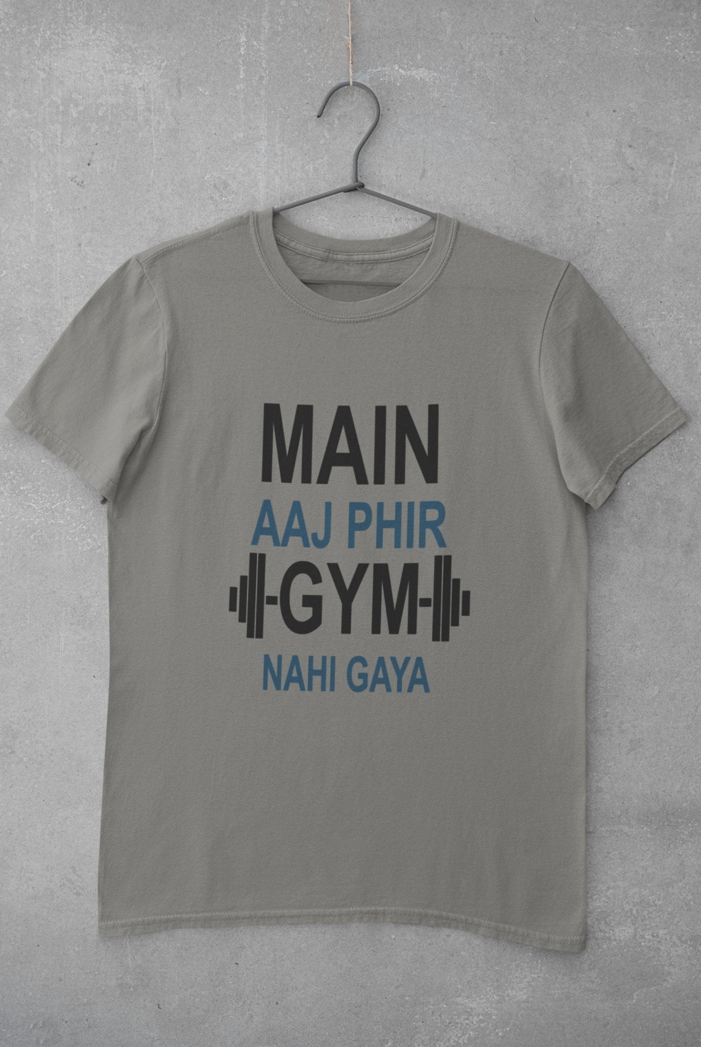 Main Aaj Phir Gym Nahi Gaya Mens Half Sleeves T-shirt- FunkyTeesClub - Funky Tees Club