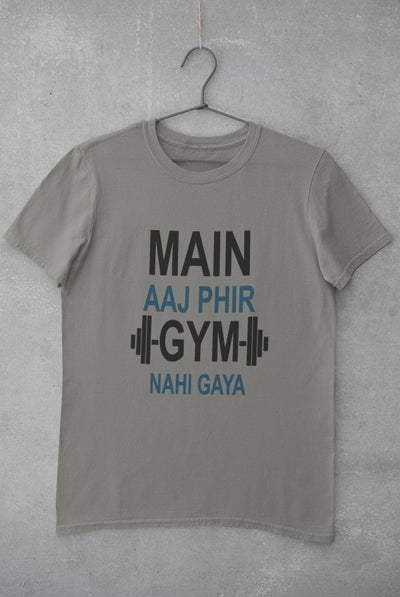 Main Aaj Phir Gym Nahi Gaya Mens Half Sleeves T-shirt- FunkyTeesClub - Funky Tees Club