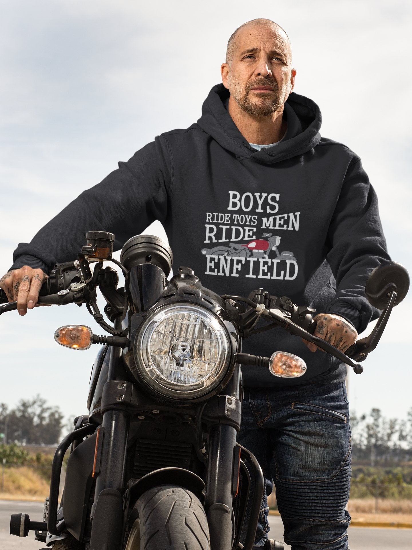 Men Ride Enfield Biker Men Hoodies-FunkyTeesClub - Funky Tees Club