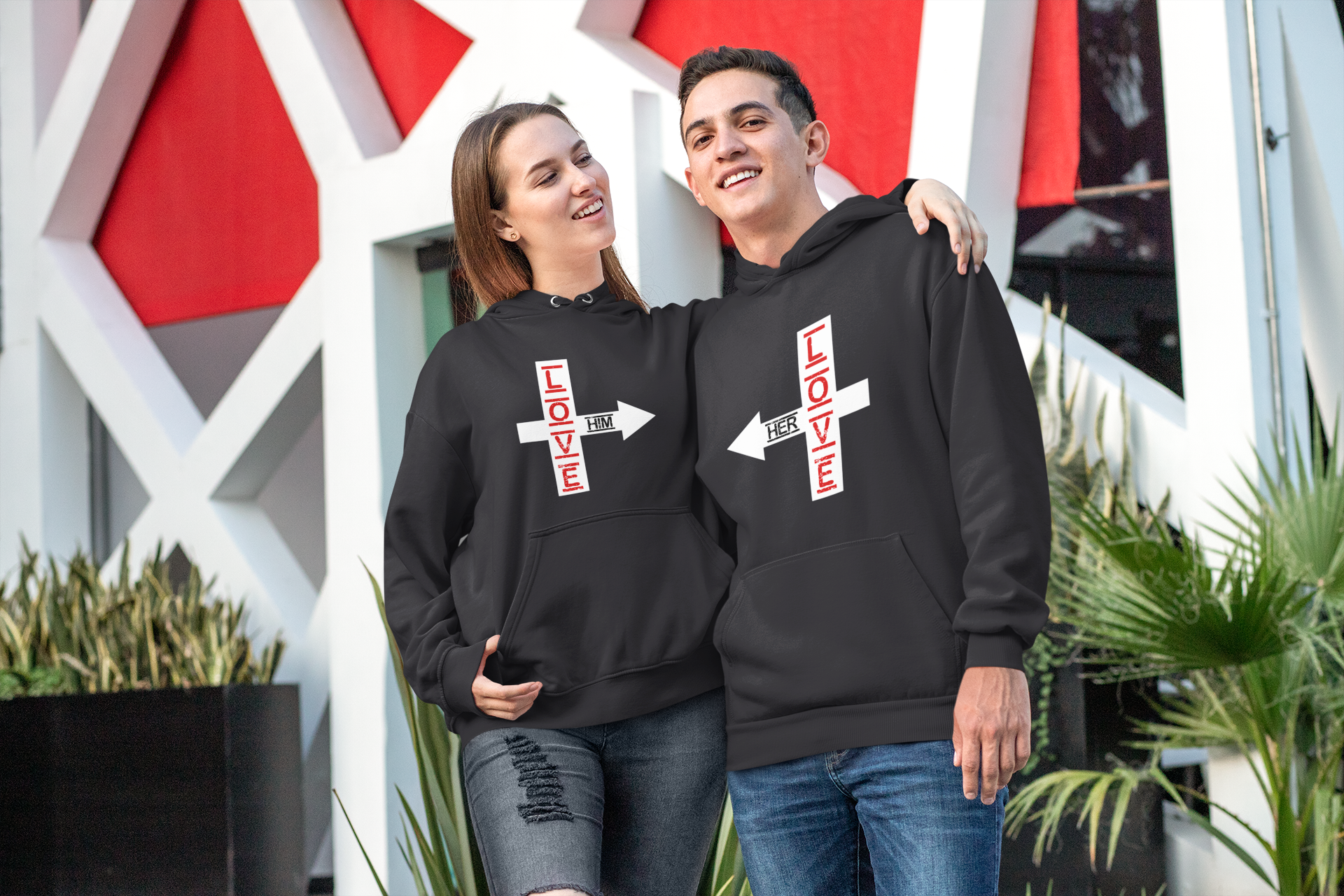 Love Her Love Him Couple Hoodie-FunkyTeesClub