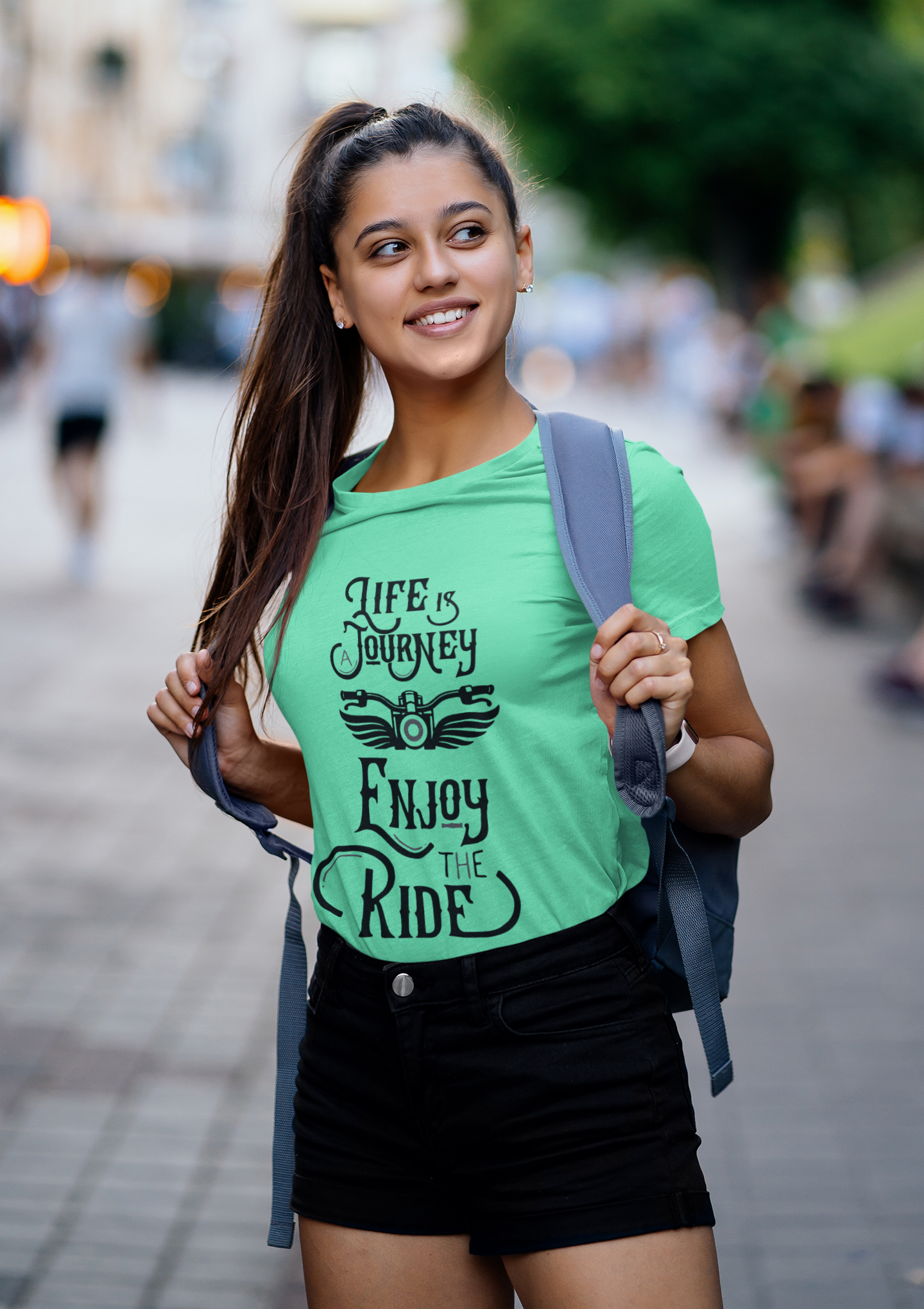 Enjoy The Ride Women Half Sleeves T-shirt- FunkyTeesClub