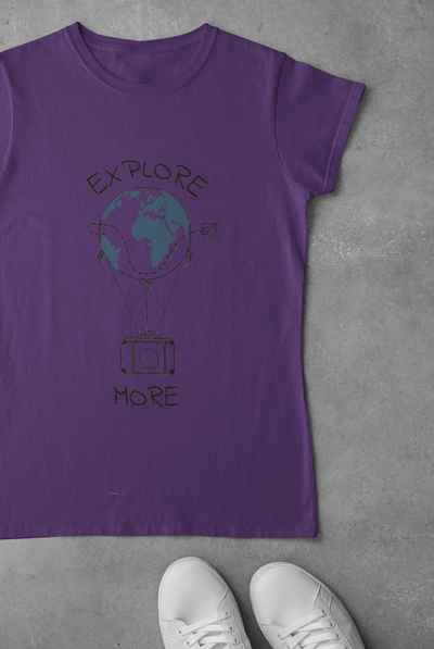 Explore the world more Mens Half Sleeves T-shirt- FunkyTeesClub