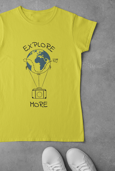 Explore the world more Mens Half Sleeves T-shirt- FunkyTeesClub