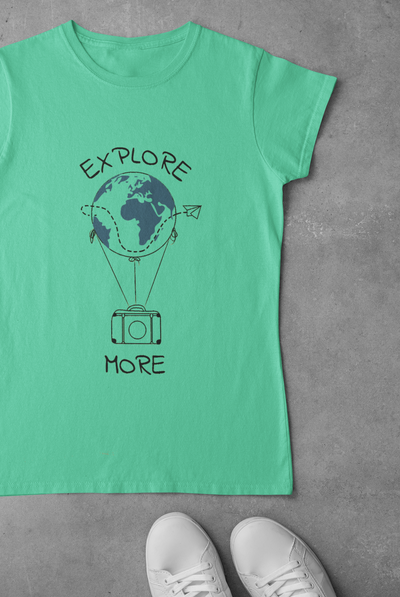 Explore the World Travel Women Half Sleeves T-shirt- FunkyTeesClub