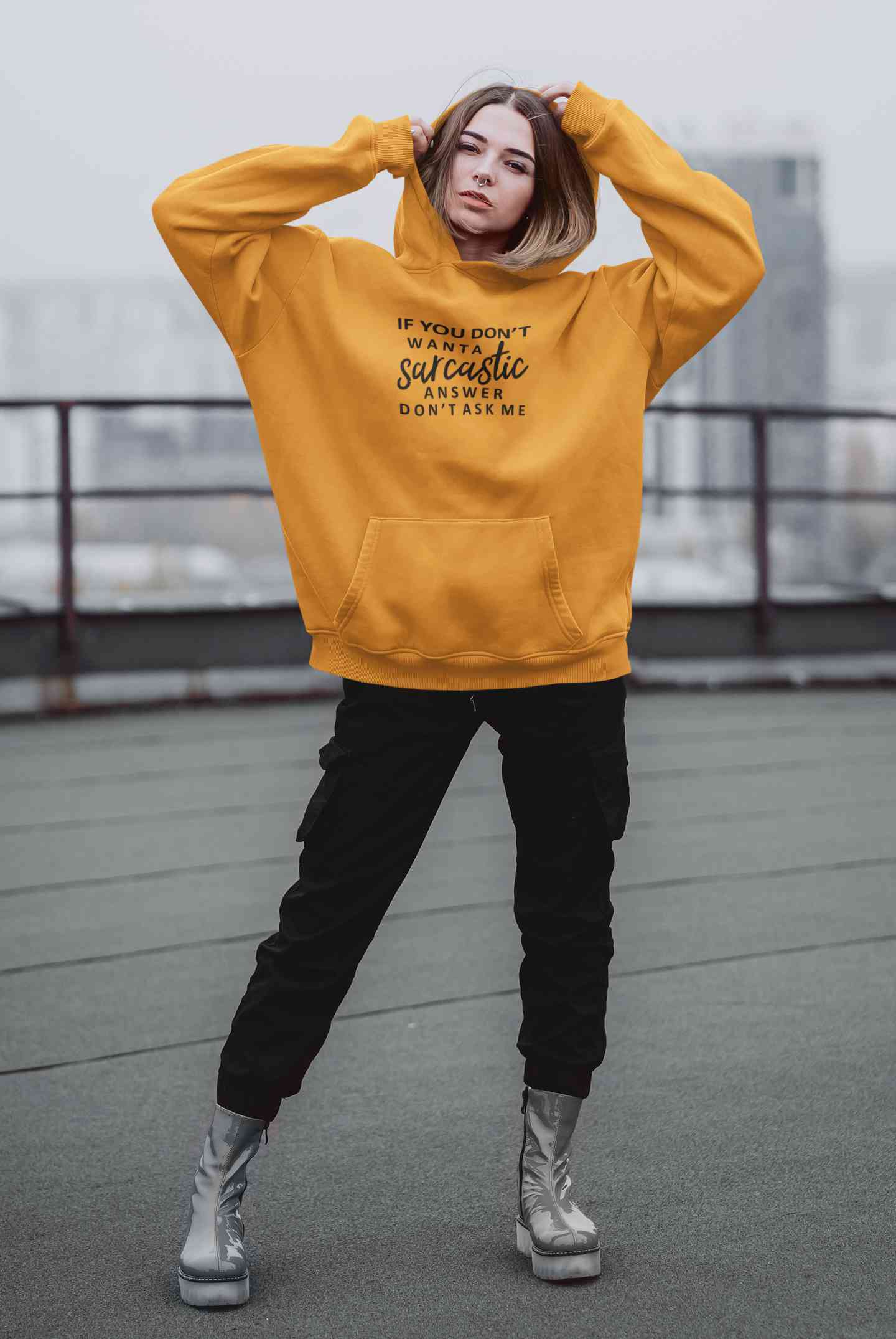 If You Do Not Sarcastic Answer Typography Hoodies for Women-FunkyTeesClub