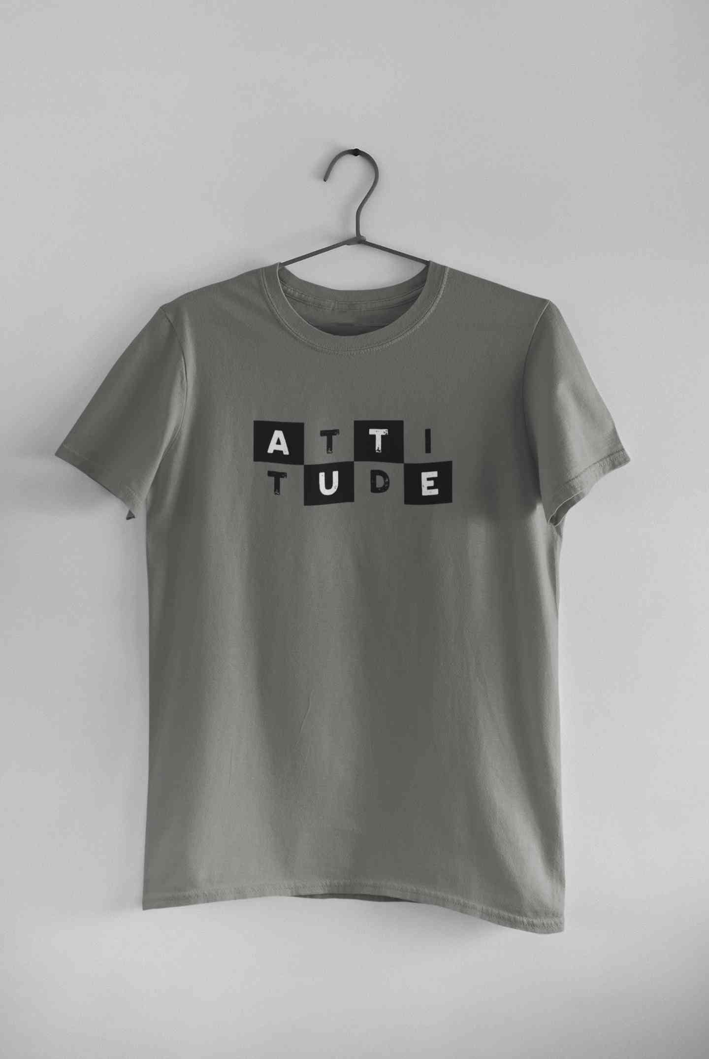 Attitude Typography Mens Half Sleeves T-shirt- FunkyTeesClub