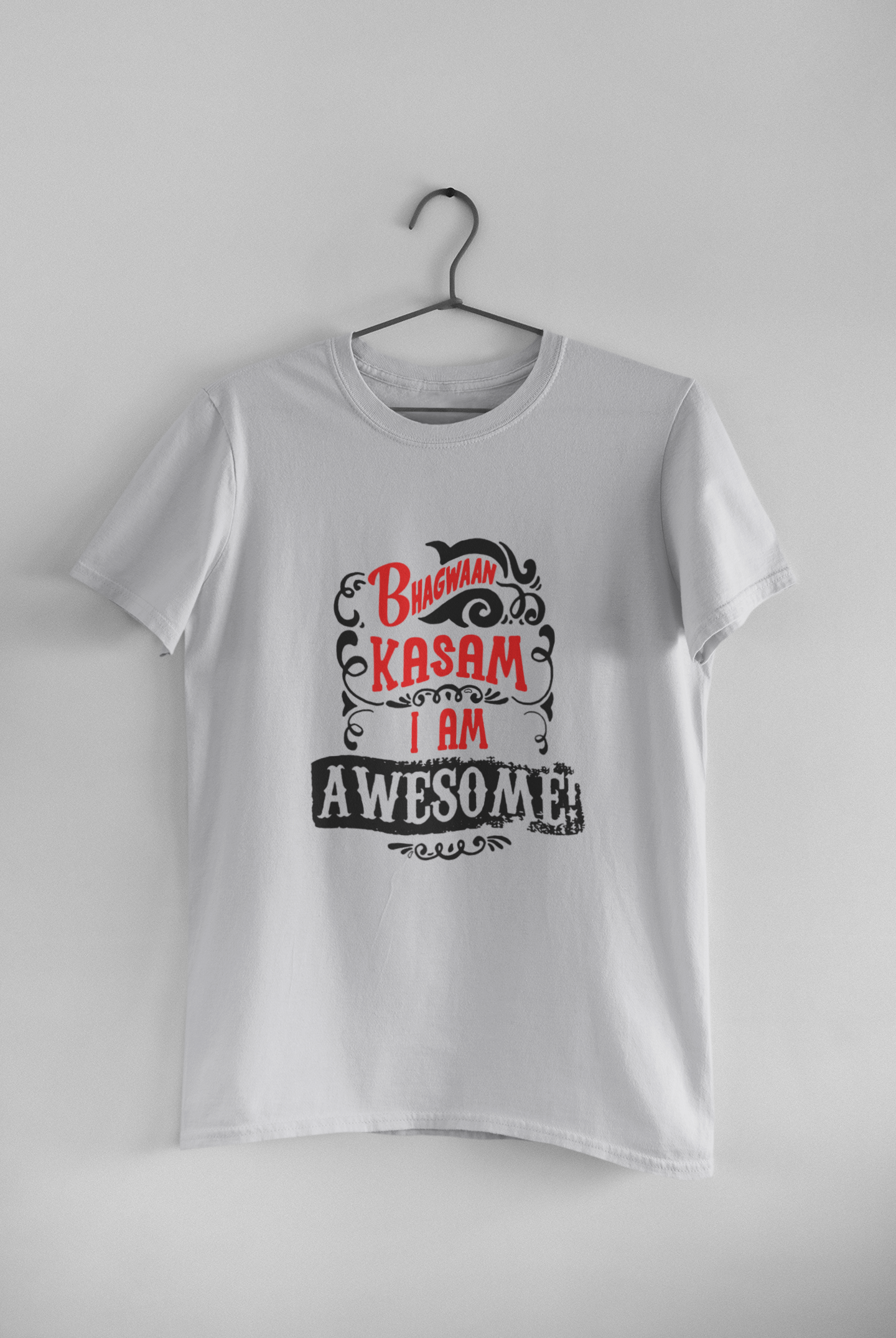 Bhagwan Kasam Desi Mens Half Sleeves T-shirt- FunkyTeesClub