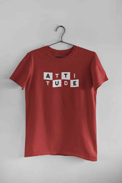 Attitude Typography Mens Half Sleeves T-shirt- FunkyTeesClub